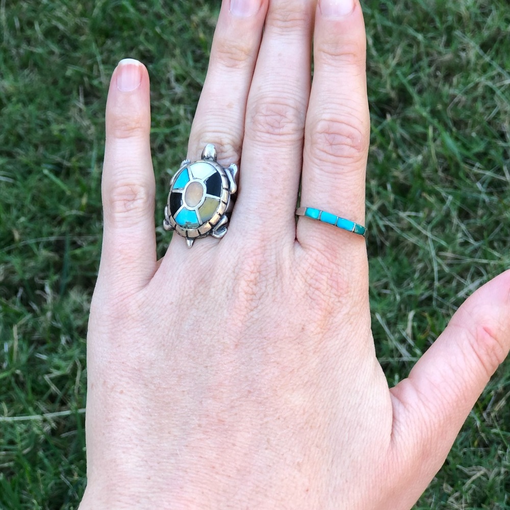 Authentic vintage multi stone sterling ring